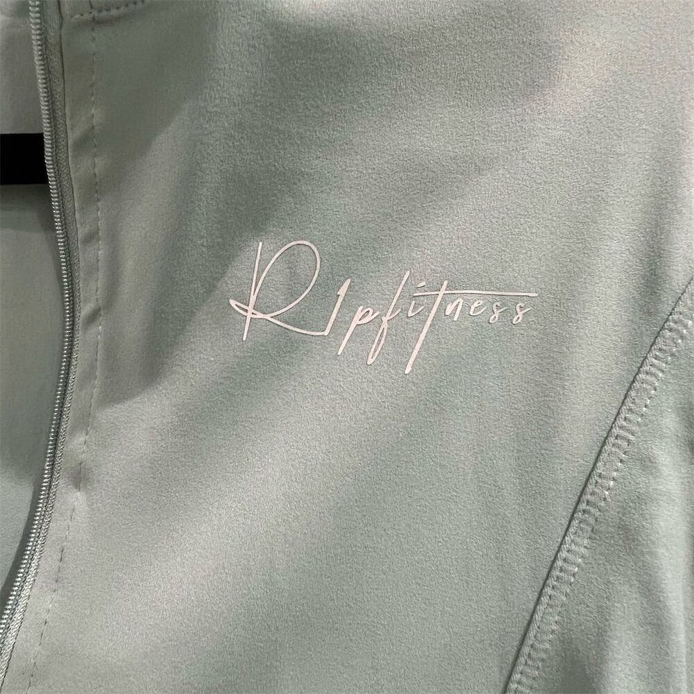Women's Cropped Zip-Up Track Jacket Green XL Activewear - Picture 2 of 4